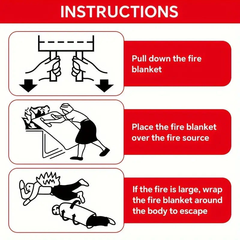 Flame Retardant Emergency Fire Blanket Home Protection - Tophatter Daily Deals