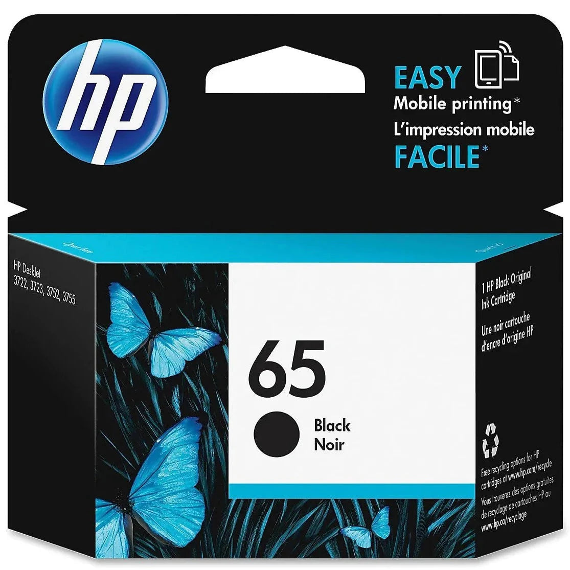 HP 65 Original Ink Cartridge N9K01AN N9K02AN Black Ink Cartridge - Tophatter Daily Deals