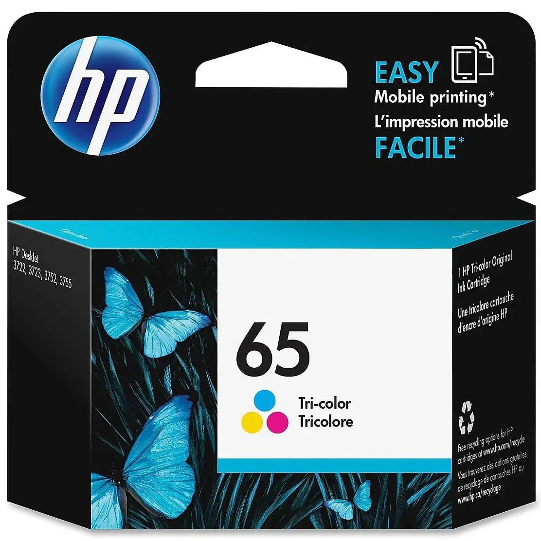 HP 65 Original Ink Cartridge N9K01AN N9K02AN Tri-Color Ink Cartridge - Tophatter Daily Deals