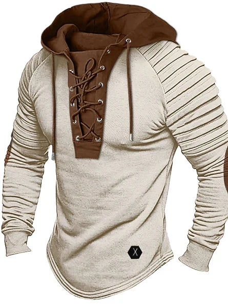 Insulating Men's Pullover - Lace Up Hood, Wool Cashmere White - Tophatter Daily Deals