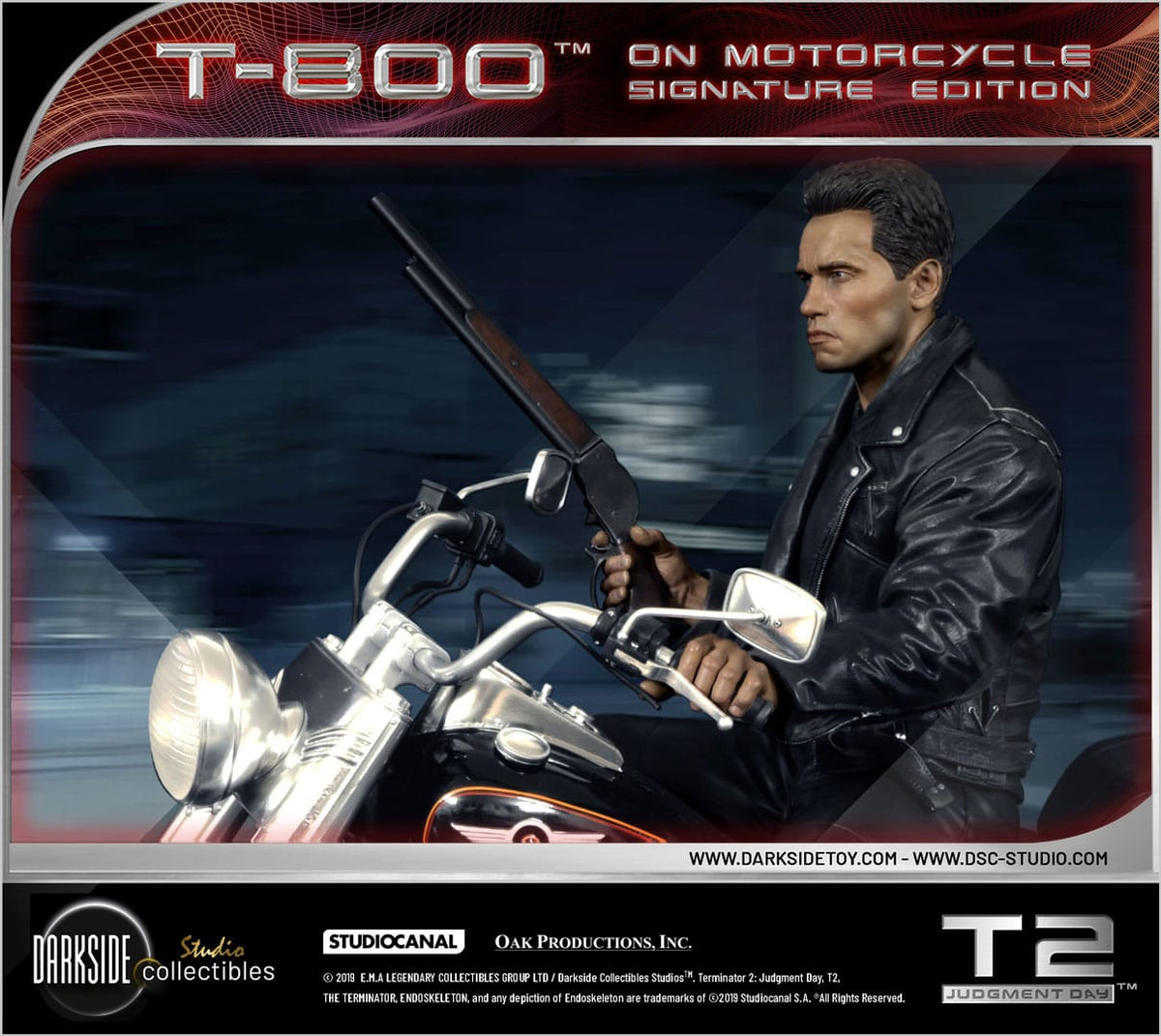 Terminator 2 - T-800 on Motorcycle Limited Signature Edition - COA Signed By Arnold Schwarzenegger! Model Motorcycle - Tophatter Daily Deals