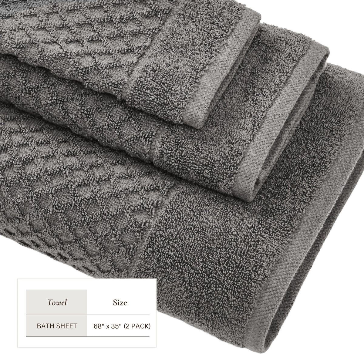 Cotton Diamond Waffle Weave Bath Towel Set - Grayson Collection Bath - Tophatter Daily Deals