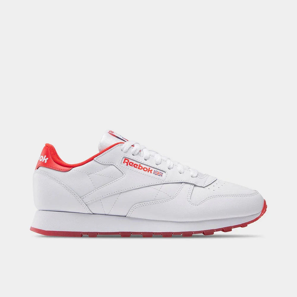 Reebok Men's Classic Leather Ftwh Shoes - Ftwwht/Ftwwht/Insred Ftwwht Insred Footwear - Tophatter Daily Deals