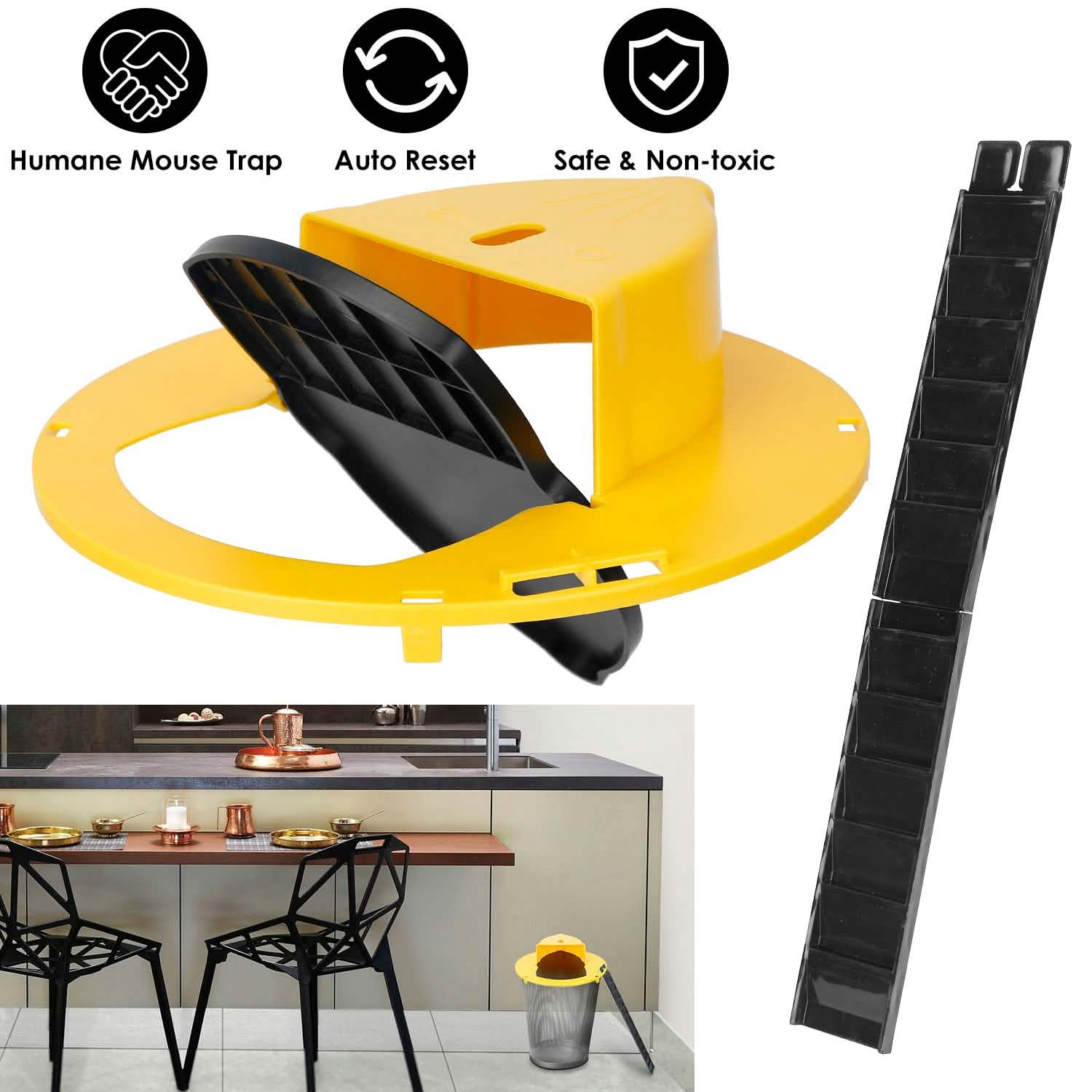 Humane Bucket Lid Mouse Trap with Ladder Auto Reset Pest Control - Tophatter Daily Deals