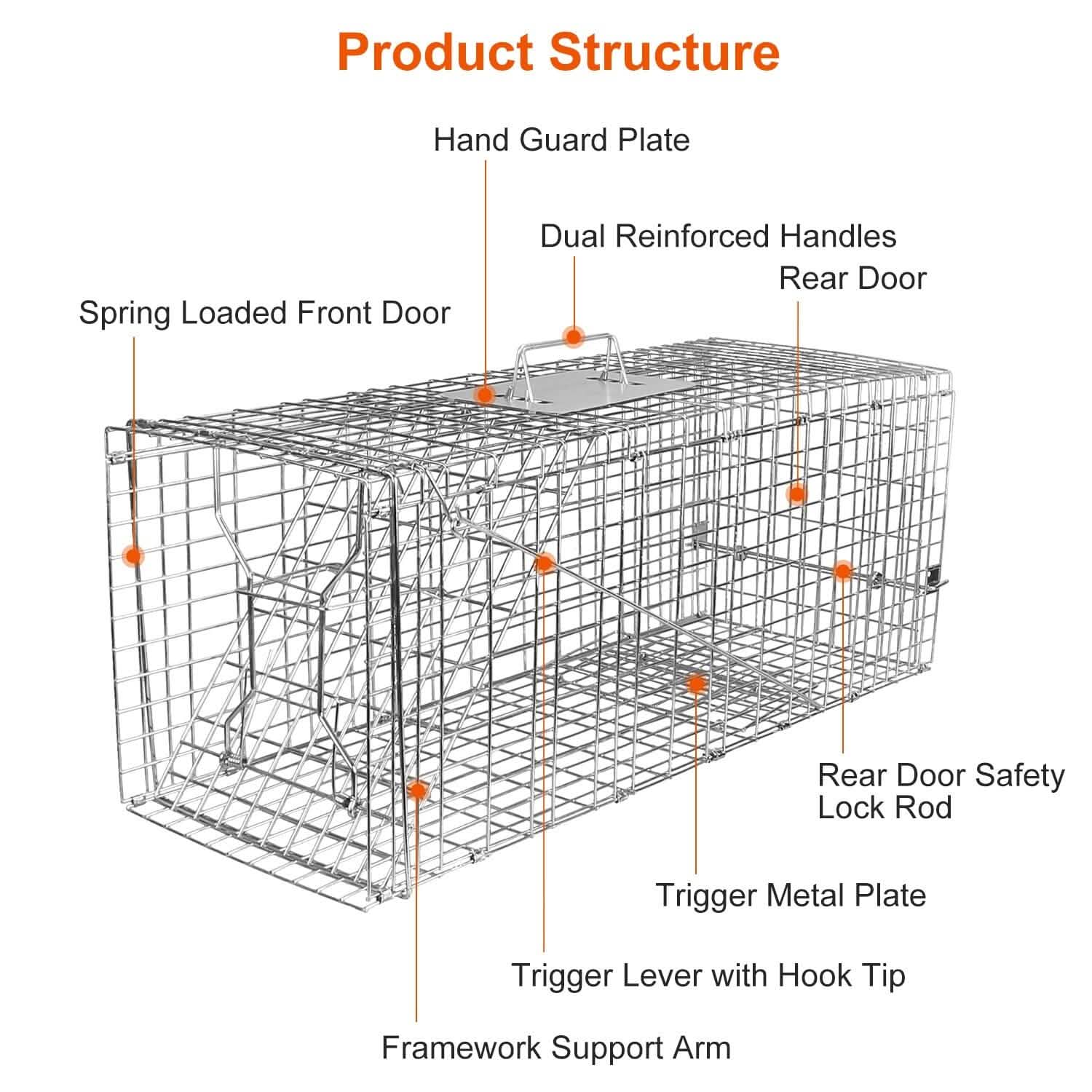 Humane Catch Release Live Animal Collapsible Galvanized Wire Trap Cage Pest Control - Tophatter Daily Deals