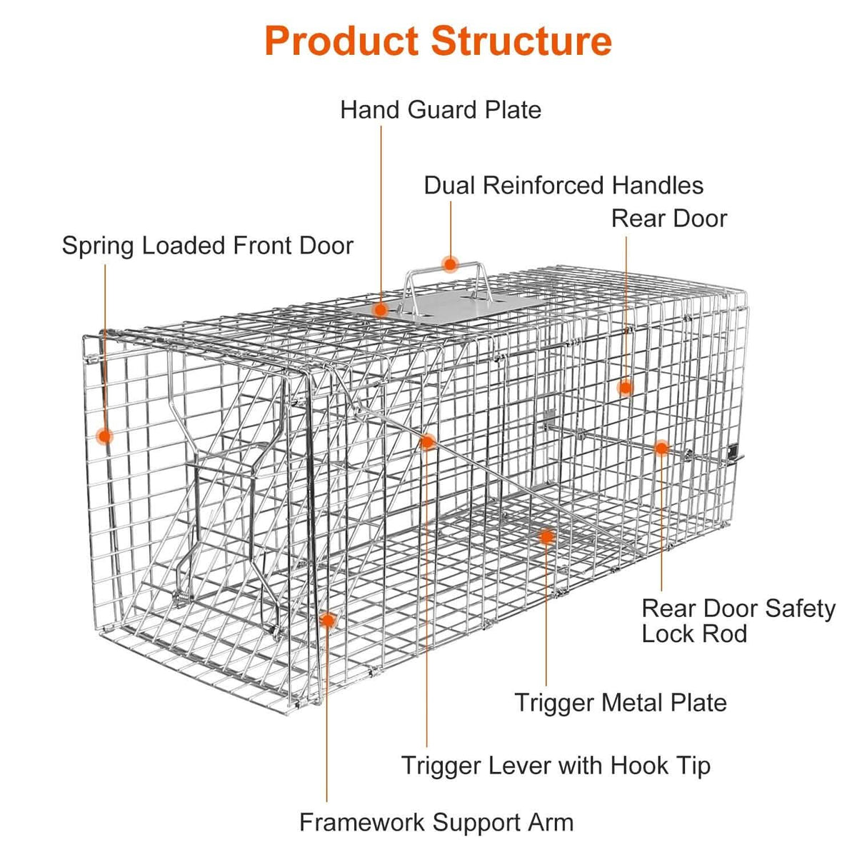 Humane Catch Release Live Animal Collapsible Galvanized Wire Trap Cage Pest Control - Tophatter Daily Deals