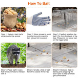 Humane Catch Release Live Animal Collapsible Galvanized Wire Trap Cage Pest Control - Tophatter Daily Deals