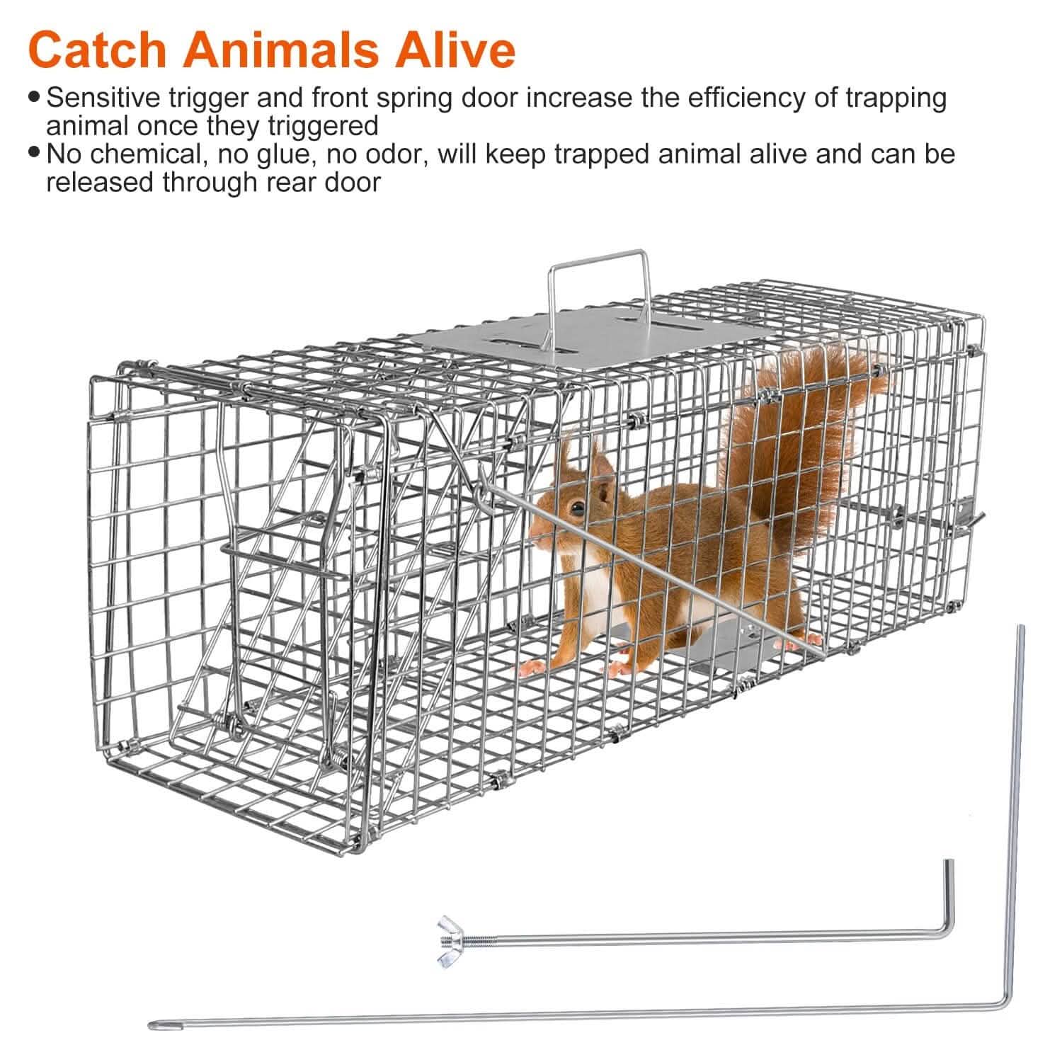 Humane Live Animal Rodent Cage Collapsible Galvanized Wire Pest Control - Tophatter Daily Deals