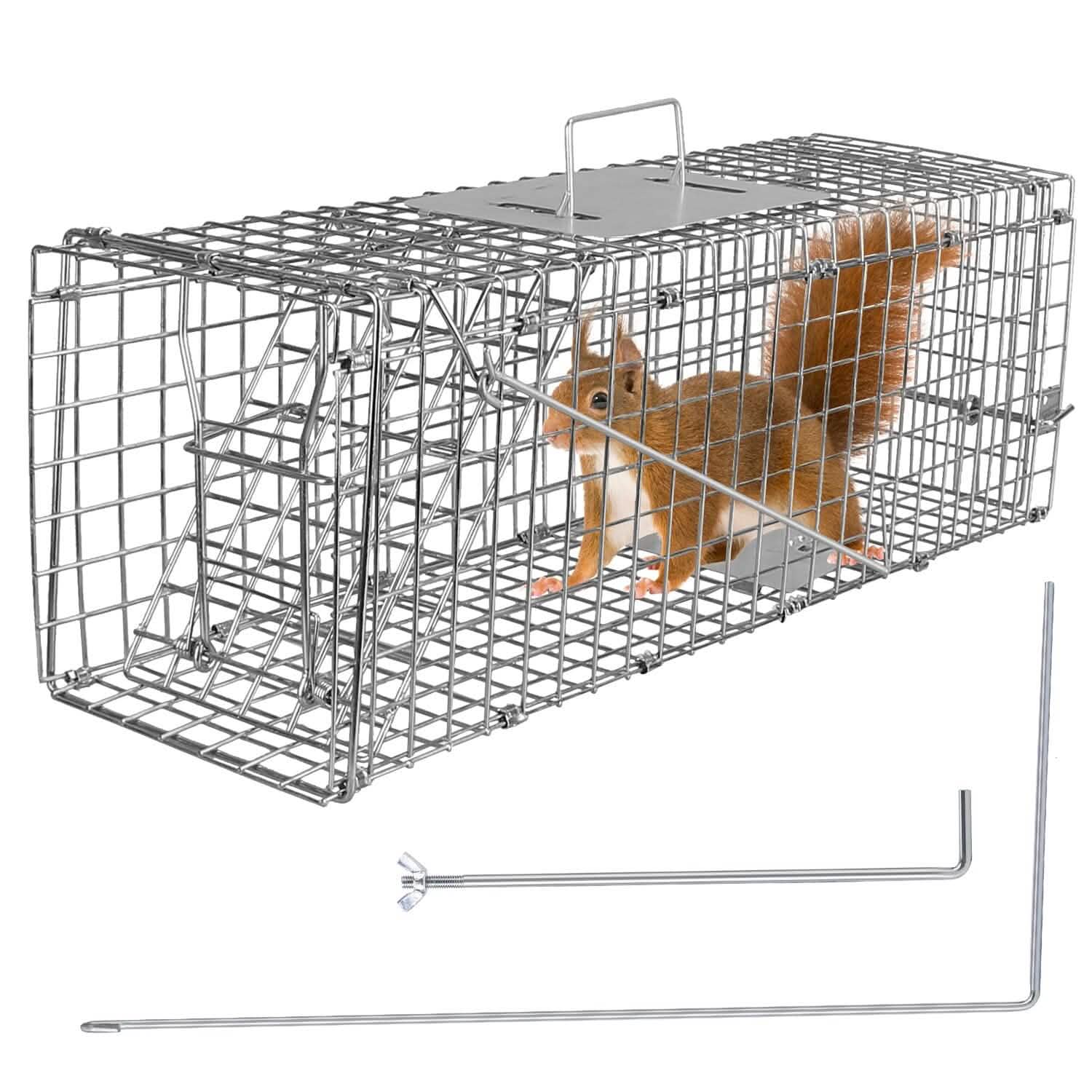 Humane Live Animal Rodent Cage Collapsible Galvanized Wire Pest Control - Tophatter Daily Deals