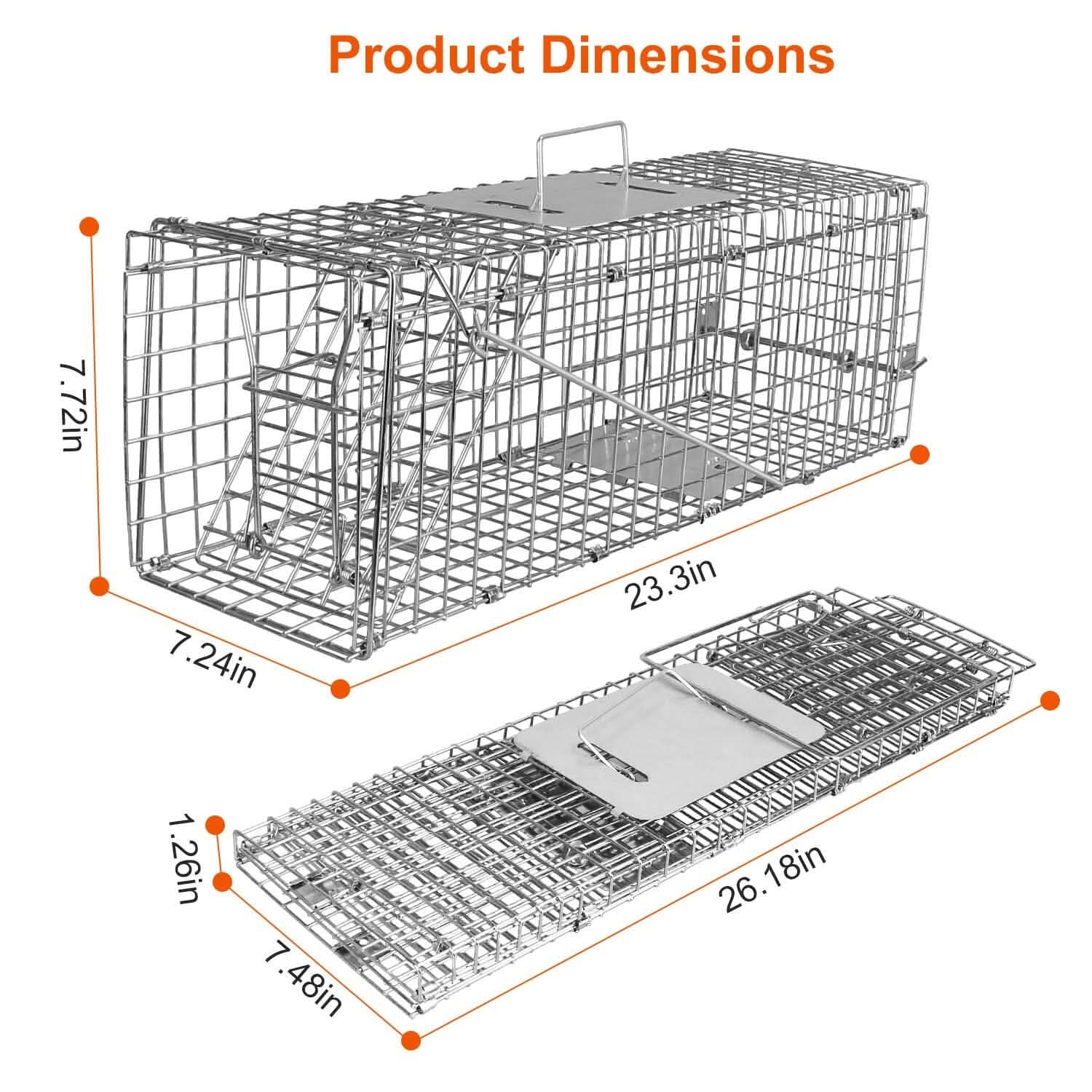Humane Live Animal Rodent Cage Collapsible Galvanized Wire Pest Control - Tophatter Daily Deals