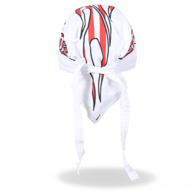 Hot Leathers American Bike Headwrap White Premium Durag Cap Headwrap - Tophatter Daily Deals