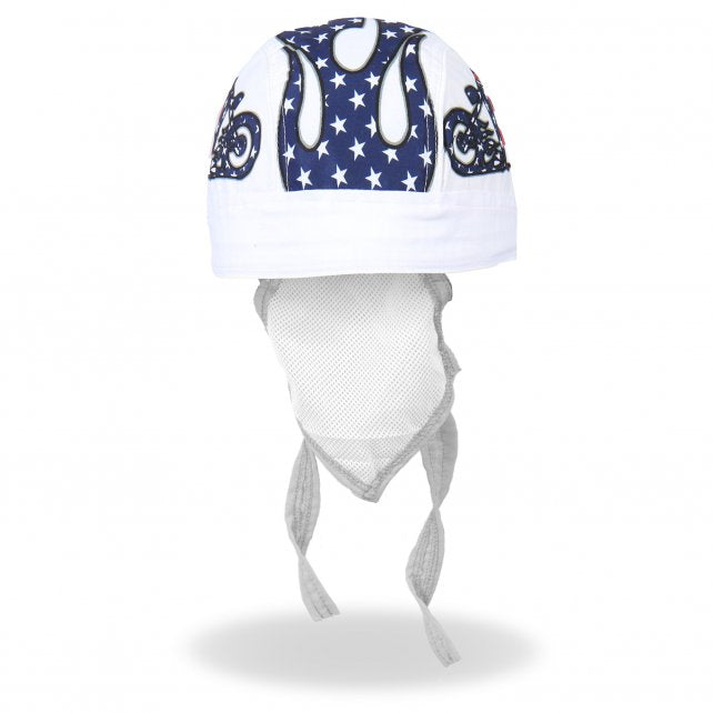 Hot Leathers American Bike Headwrap White Premium Durag Cap Headwrap - Tophatter Daily Deals