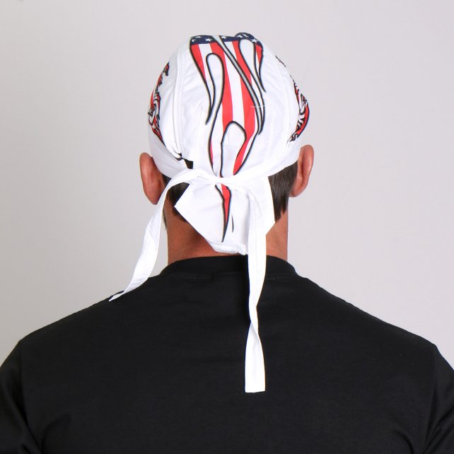Hot Leathers American Bike Headwrap White Premium Durag Cap Headwrap - Tophatter Daily Deals