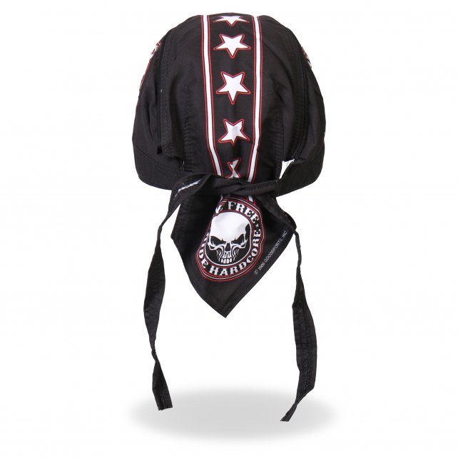 Hot Leathers Stencil Skull Headwrap Premium Biker Live Free Du-Rag Headwrap - Tophatter Daily Deals