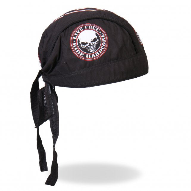 Hot Leathers Stencil Skull Headwrap Premium Biker Live Free Du-Rag Headwrap - Tophatter Daily Deals