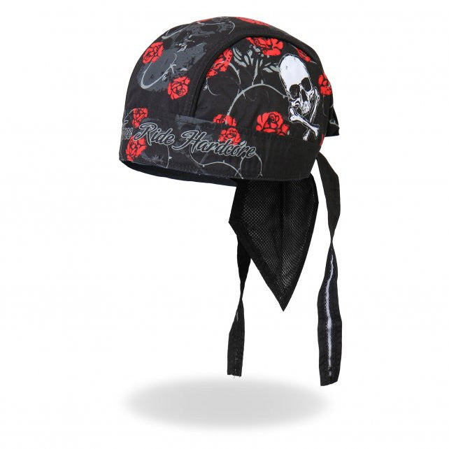 Hot Leathers Skull & Roses Headwrap Lightweight Live Free Durag Headwrap - Tophatter Daily Deals