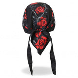 Hot Leathers Skull & Roses Headwrap Lightweight Live Free Durag Headwrap - Tophatter Daily Deals