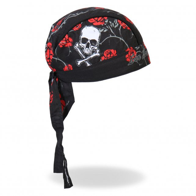 Hot Leathers Skull & Roses Headwrap Lightweight Live Free Durag Headwrap - Tophatter Daily Deals