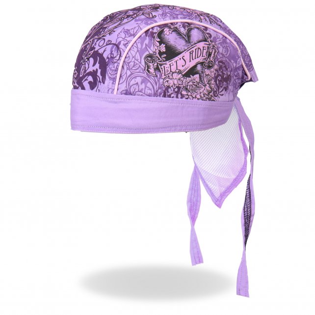Hot Leathers Purple Stained Heart Headwrap Flower Premium Du-Rag Headwrap - Tophatter Daily Deals