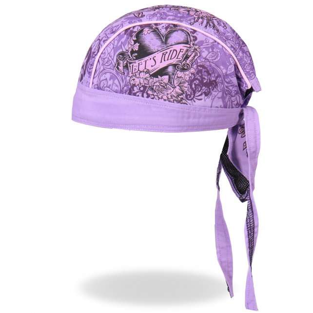 Hot Leathers Purple Stained Heart Headwrap Flower Premium Du-Rag Headwrap - Tophatter Daily Deals