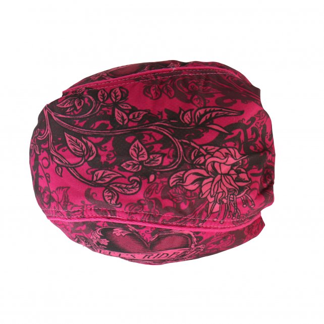 Hot Leathers Maroon Stained Heart Headwrap Flower Premium Du-Rag Headwrap - Tophatter Daily Deals