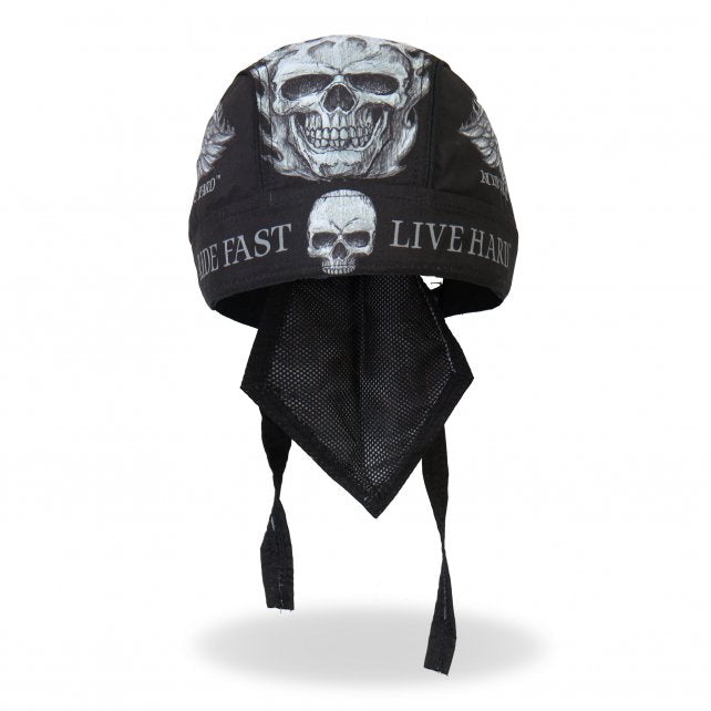 Hot Leathers Bad Scratch Headwrap Winged Skull Premium Biker Du-Rag Headwrap - Tophatter Daily Deals