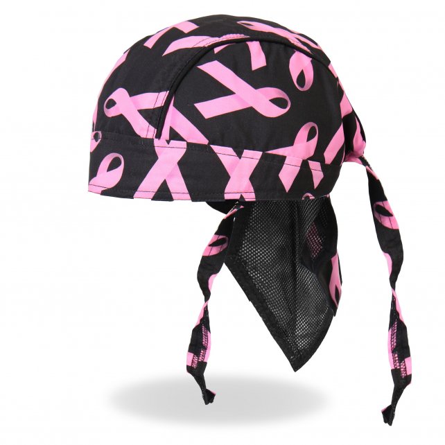 Hot Leathers Pink Ribbon Premium Headwrap Breast Cancer Biker Du-Rag Headwrap - Tophatter Daily Deals