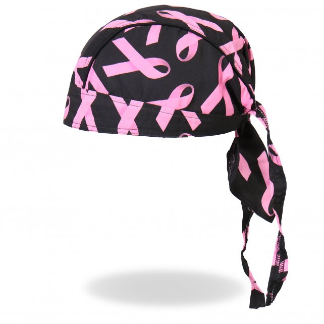 Hot Leathers Pink Ribbon Premium Headwrap Breast Cancer Biker Du-Rag Headwrap - Tophatter Daily Deals