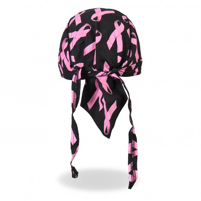 Hot Leathers Pink Ribbon Premium Headwrap Breast Cancer Biker Du-Rag Headwrap - Tophatter Daily Deals