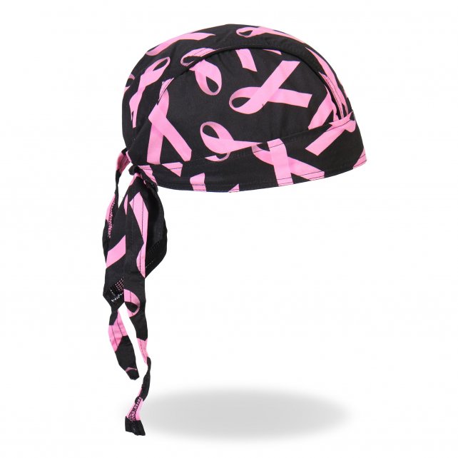 Hot Leathers Pink Ribbon Premium Headwrap Breast Cancer Biker Du-Rag Headwrap - Tophatter Daily Deals