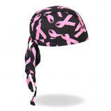 Hot Leathers Pink Ribbon Premium Headwrap Breast Cancer Biker Du-Rag Headwrap - Tophatter Daily Deals