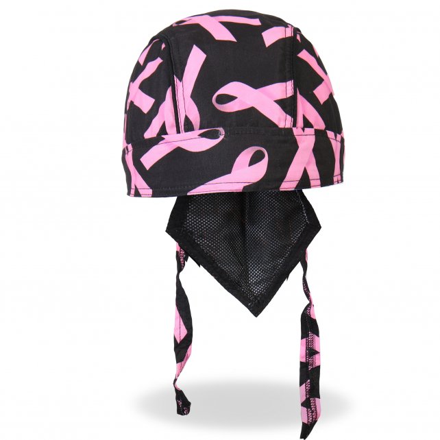 Hot Leathers Pink Ribbon Premium Headwrap Breast Cancer Biker Du-Rag Headwrap - Tophatter Daily Deals