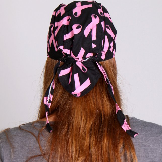 Hot Leathers Pink Ribbon Premium Headwrap Breast Cancer Biker Du-Rag Headwrap - Tophatter Daily Deals