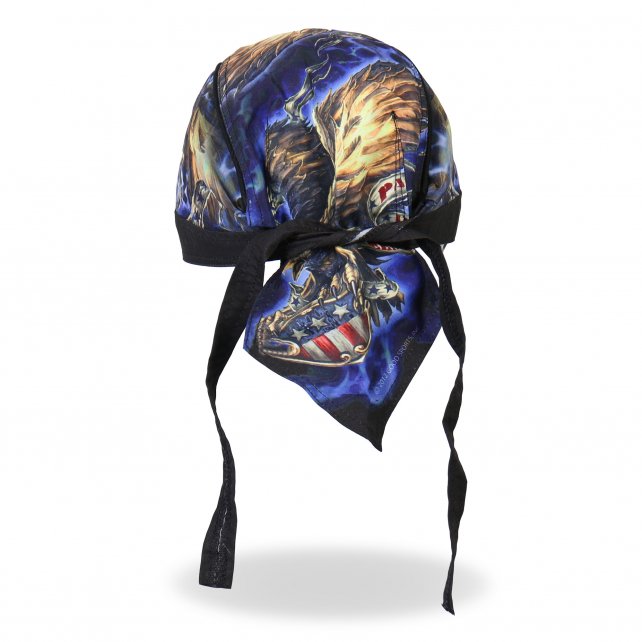 Hot Leathers USA Eagle Premium Headwrap Patriotic Biker Du-Rag Headwrap - Tophatter Daily Deals