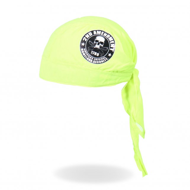 Hot Leathers Safety Green 2nd Amendment Premium Headwrap Hi-Vis Du-Rag Headwrap - Tophatter Daily Deals