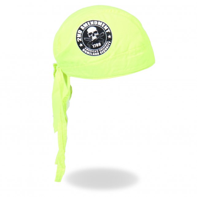 Hot Leathers Safety Green 2nd Amendment Premium Headwrap Hi-Vis Du-Rag Headwrap - Tophatter Daily Deals
