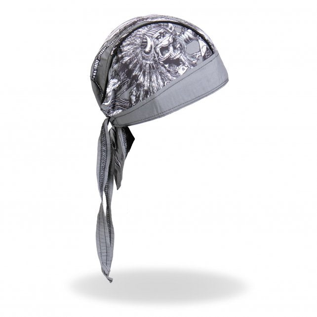 Hot Leathers Indian Chief Premium Headwrap Skull Headdress Biker Du-Rag Headwrap - Tophatter Daily Deals