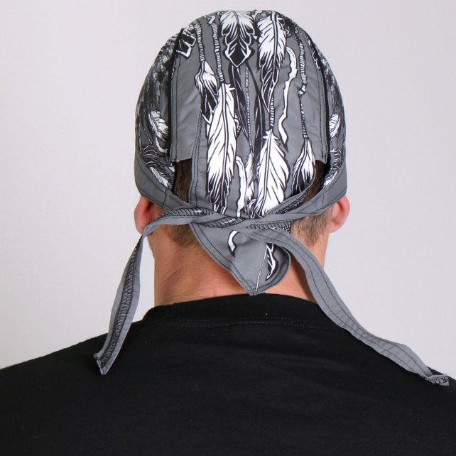Hot Leathers Indian Chief Premium Headwrap Skull Headdress Biker Du-Rag Headwrap - Tophatter Daily Deals
