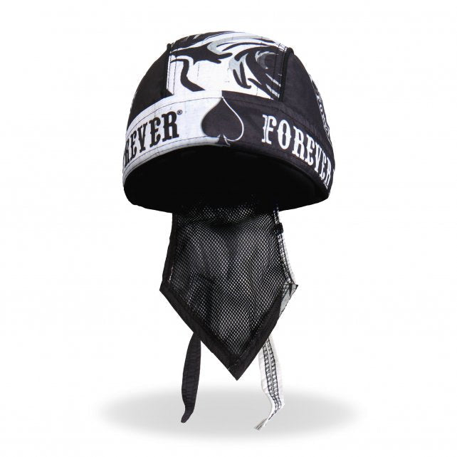 Hot Leathers Spade Skull Headwrap Ride Forever Premium Biker Du-Rag Headwrap - Tophatter Daily Deals