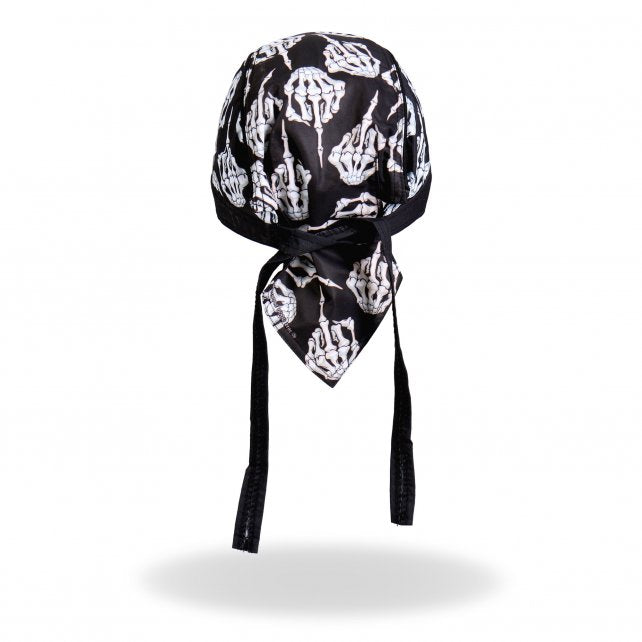 Hot Leathers Skeleton Middle Finger Headwrap Premium Biker Du-Rag Headwrap - Tophatter Daily Deals
