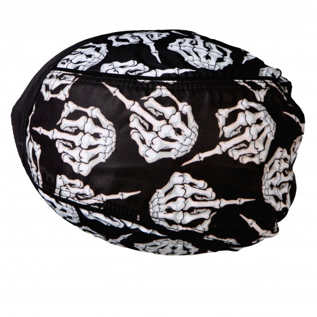 Hot Leathers Skeleton Middle Finger Headwrap Premium Biker Du-Rag Headwrap - Tophatter Daily Deals