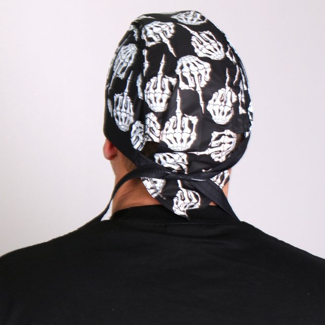 Hot Leathers Skeleton Middle Finger Headwrap Premium Biker Du-Rag Headwrap - Tophatter Daily Deals