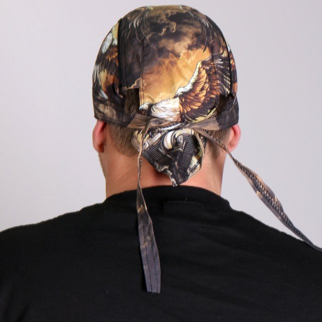 Hot Leathers Eagle Clouds Headwrap Premium V-Twin Biker Du-Rag Headwrap - Tophatter Daily Deals