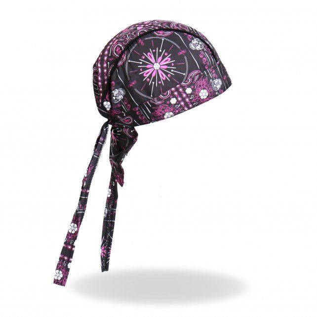 Hot Leathers Day of Dead Headwrap Paisley Sugar Skull Premium Du-Rag Headwrap - Tophatter Daily Deals