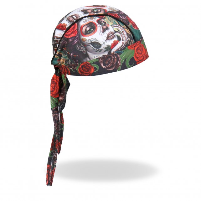 Hot Leathers Sugar Woman Headwrap w/ Roses Premium Du-Rag Headwrap - Tophatter Daily Deals