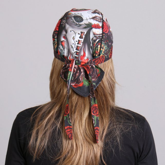 Hot Leathers Sugar Woman Headwrap w/ Roses Premium Du-Rag Headwrap - Tophatter Daily Deals