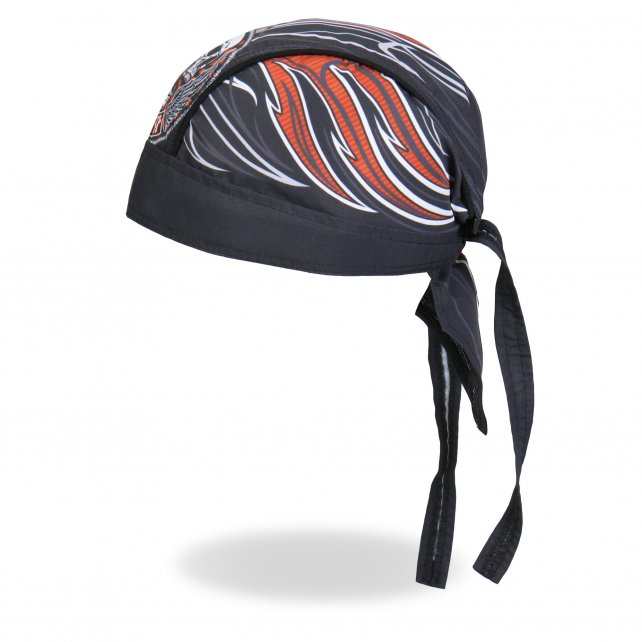 Hot Leathers Stitches Headwrap Winged Skull Pinstripe Biker Du-Rag Headwrap - Tophatter Daily Deals