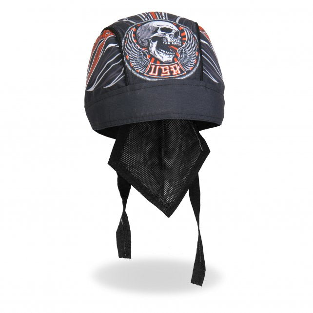 Hot Leathers Stitches Headwrap Winged Skull Pinstripe Biker Du-Rag Headwrap - Tophatter Daily Deals