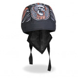 Hot Leathers Stitches Headwrap Winged Skull Pinstripe Biker Du-Rag Headwrap - Tophatter Daily Deals