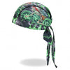 Hot Leathers Skeleton Cycle Premium Headwrap Indian Green Biker Du-Rag Headwrap - Tophatter Daily Deals